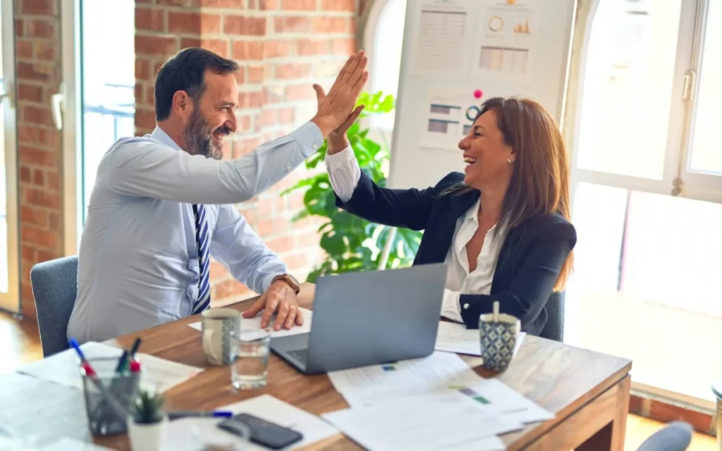 Recruitment consultant helping connect a candidate with an employer